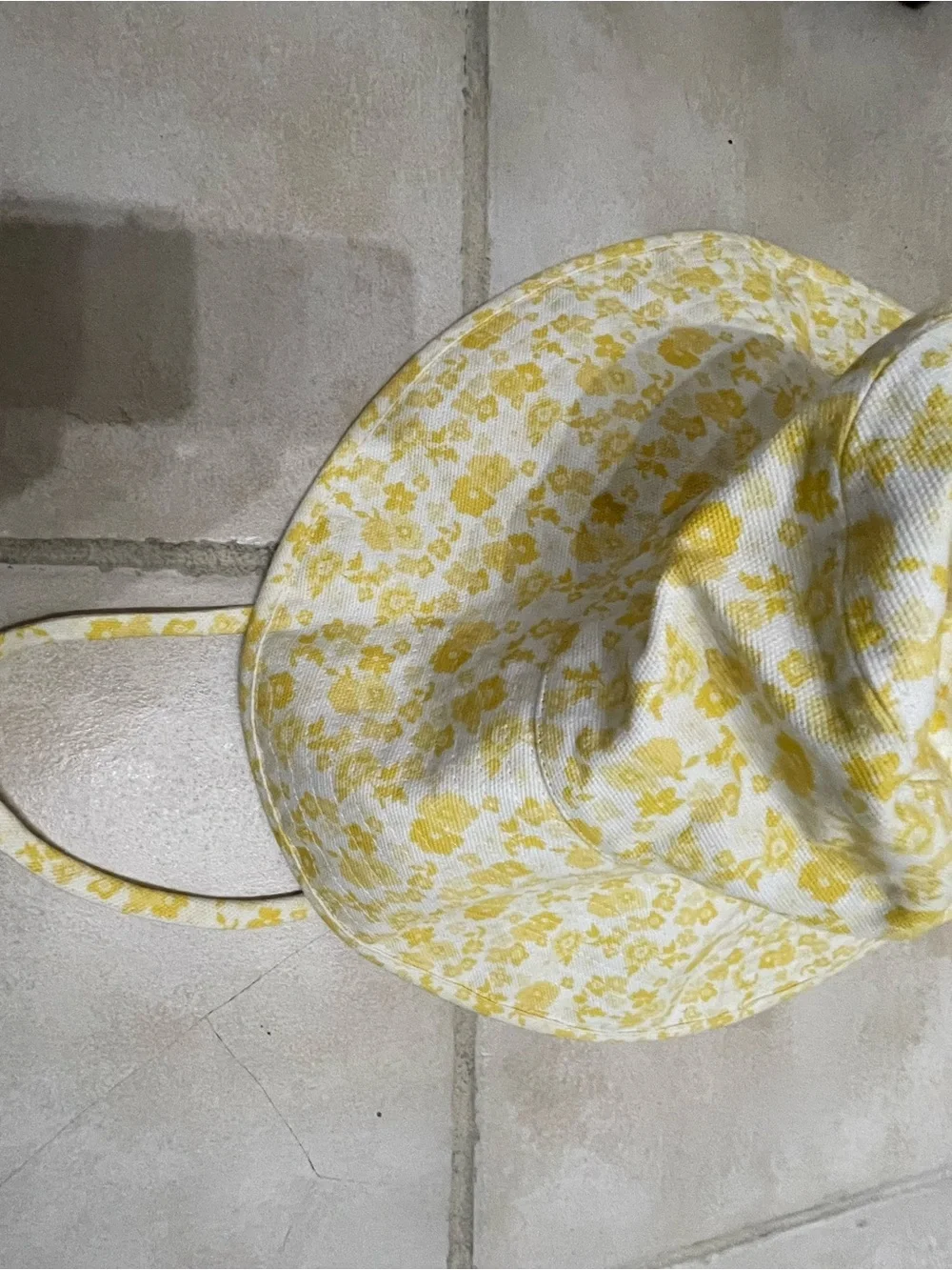 Lack of Color Yellow Floral Sun Hat with Chin Ties M/L